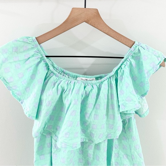 Michelle McDowell Olivia Blouse Aqua Blue Size Medium - Picture 4 of 7